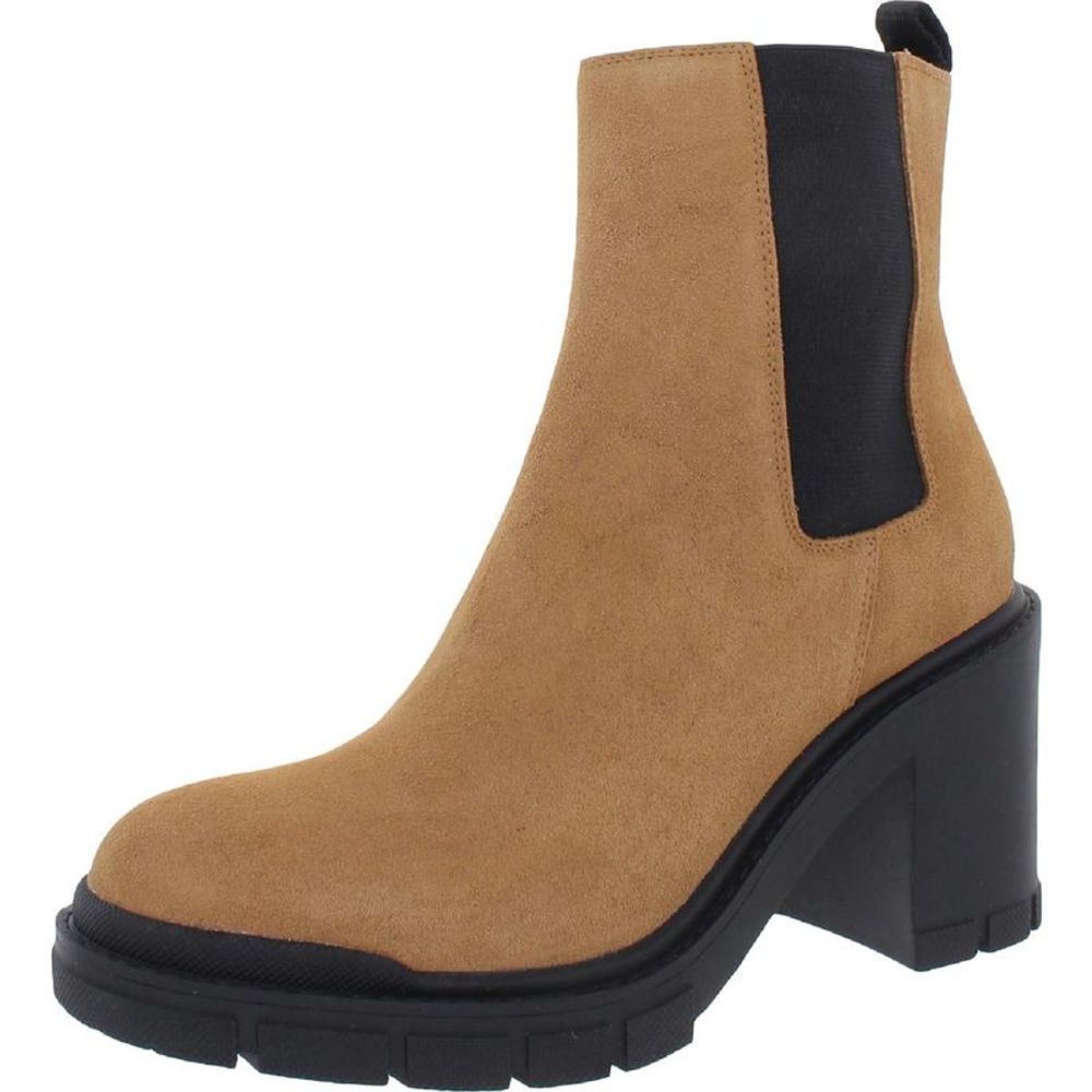 Marc Fisher Womens Vanlisa Tan Leather Round Toe Pull On Booties Shoes NWT